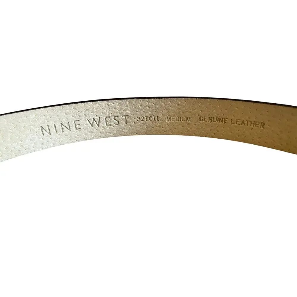 Vintage Nine West dark brown croc leather belt